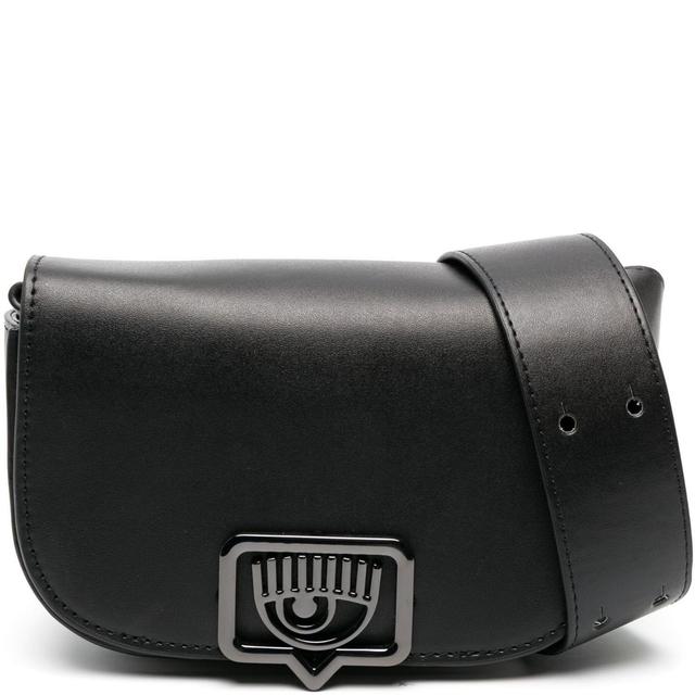 Rankinė per petį moterims, Juoda, Eyelike buckle mini bag