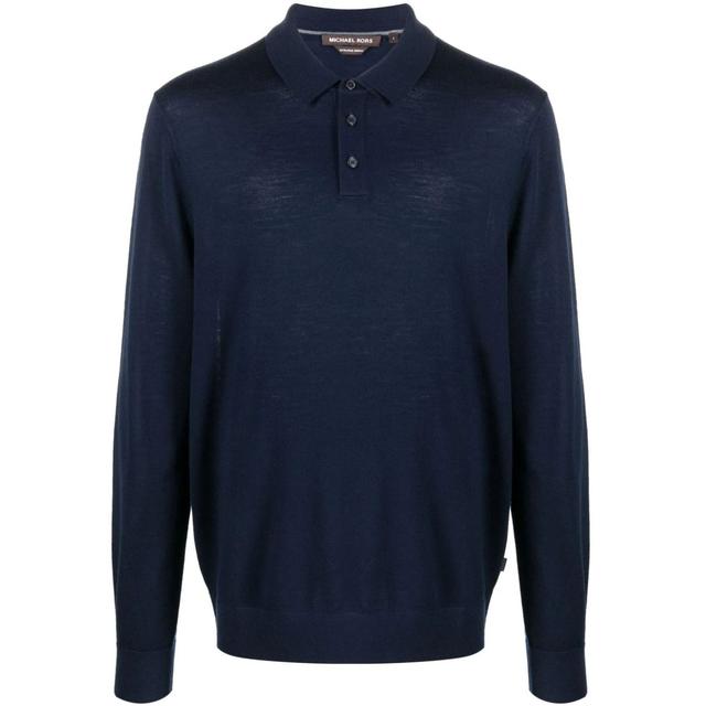 Polo marškiniai ilgos rank. vyrams, Mėlyna, Core merino polo shirt