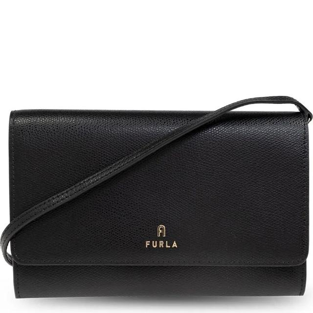Piniginė moterims, Juoda, Furla camelia chain wallet