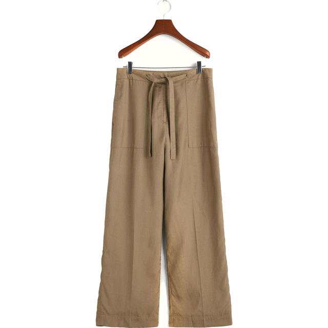 Kelnės moterims, Ruda, REL TIE WAIST PANTS