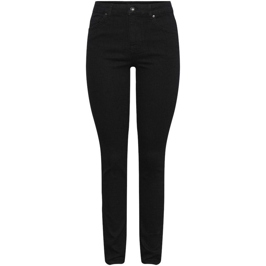 Slim džinsai moterims, Juoda, PCNUNNA MW SLIM BLC0