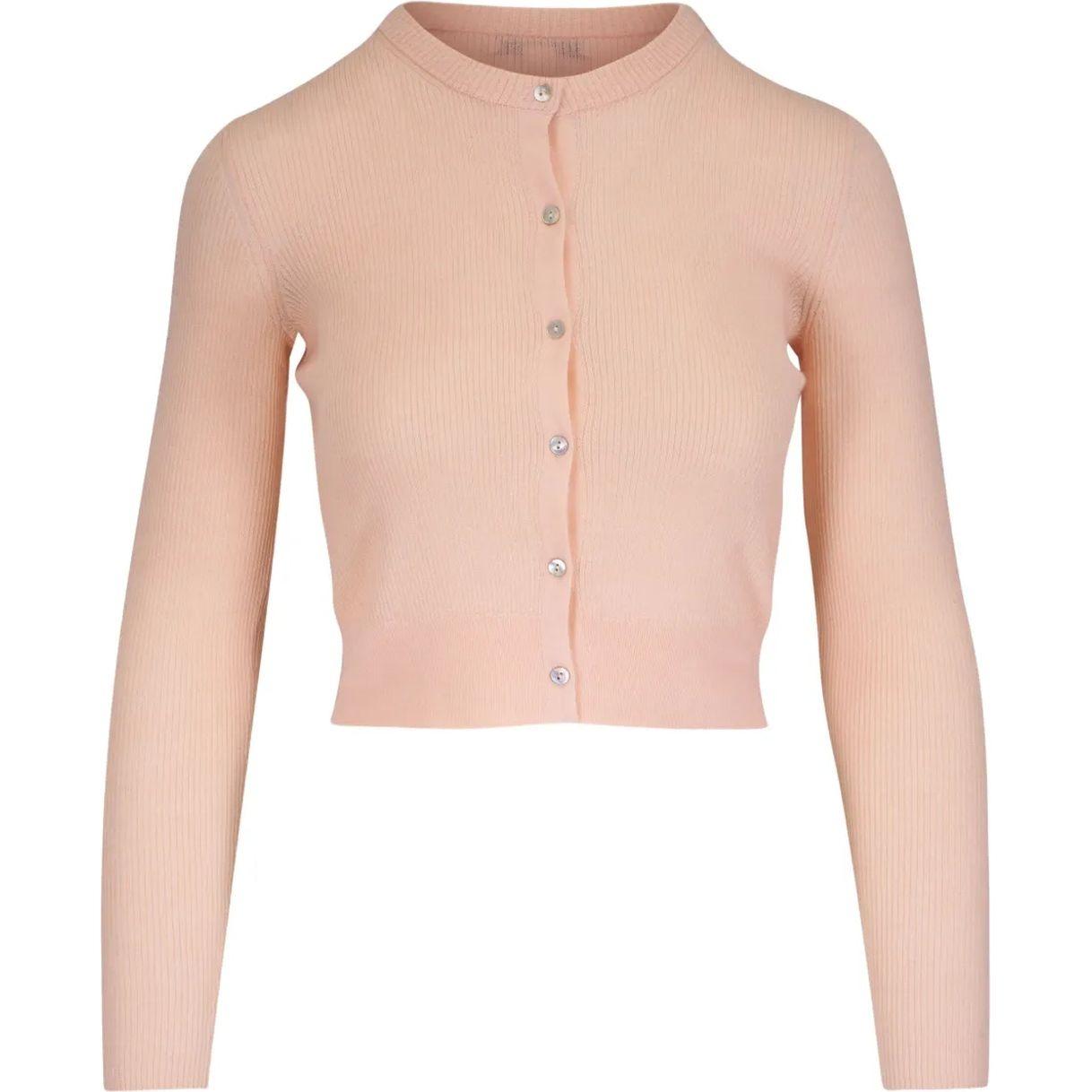 Kardiganas moterims, Smėlio, Slim rib shell button cardigan