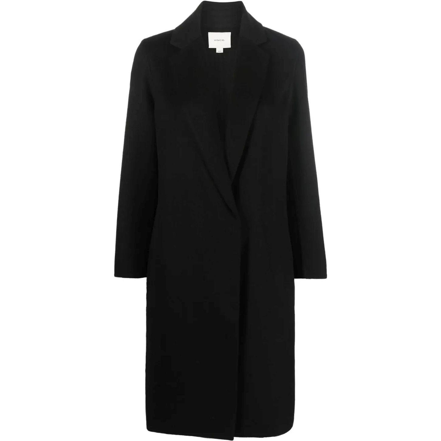 Paltas moterims, Juoda, Classic straight coat