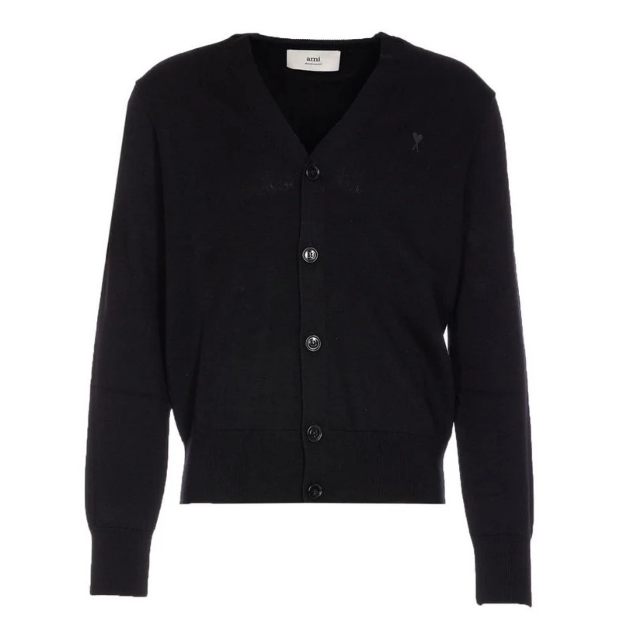 Kardiganas vyrams, Juoda, Cardigan with contrasted