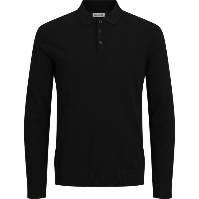 Polo marškiniai ilgos rank. vyrams, Juoda, Fred knit polo