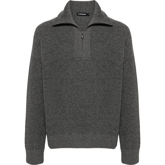 Megztinis su kaklu vyrams, Pilka, Wilmer quarter zip knit