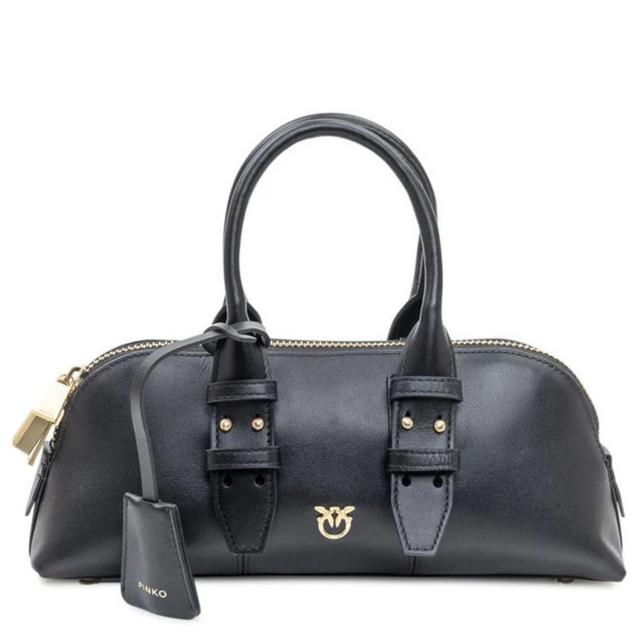 Rankinė per petį moterims, Juoda, Bowling bag baguette vitello m