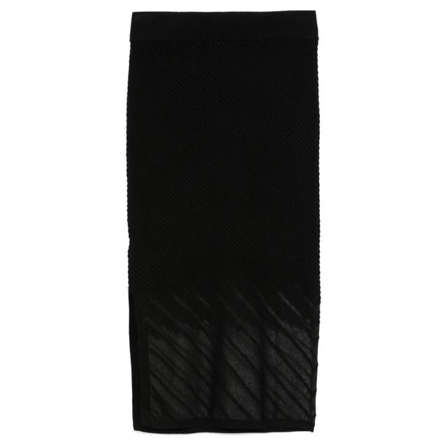 Midi sijonas moterims, Juoda, Ribbed seamless midi skirt
