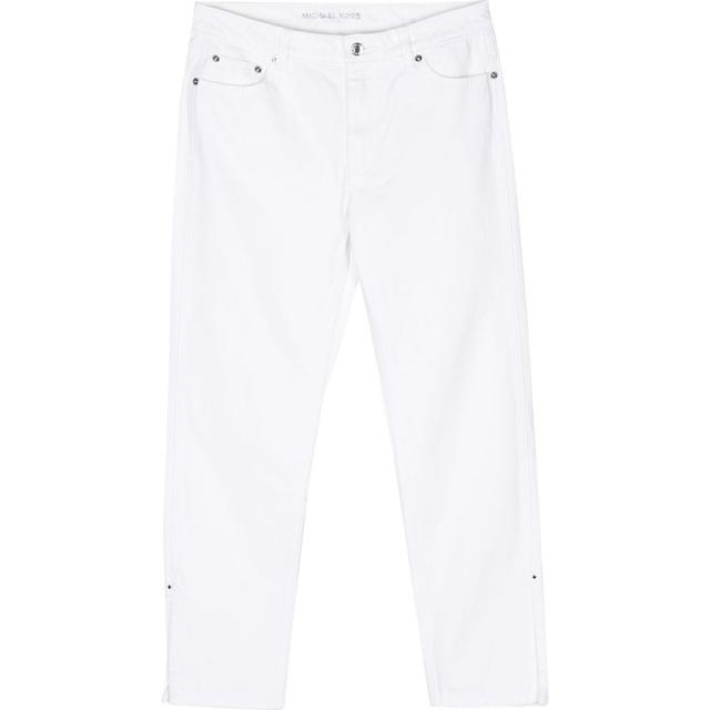 Tiesūs džinsai moterims, Balta, Side slit jeans