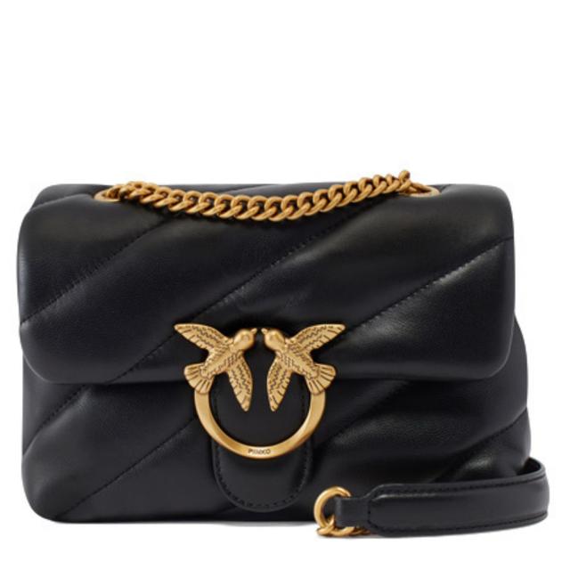 Rankinė per petį moterims, Juoda, Mini secchiello love birds