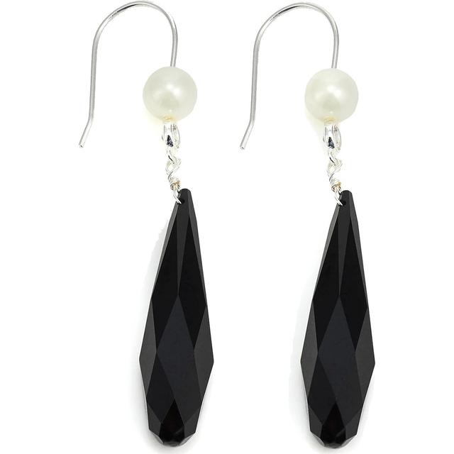 Auskarai moterims, Pilka, Pe pearl stone drop