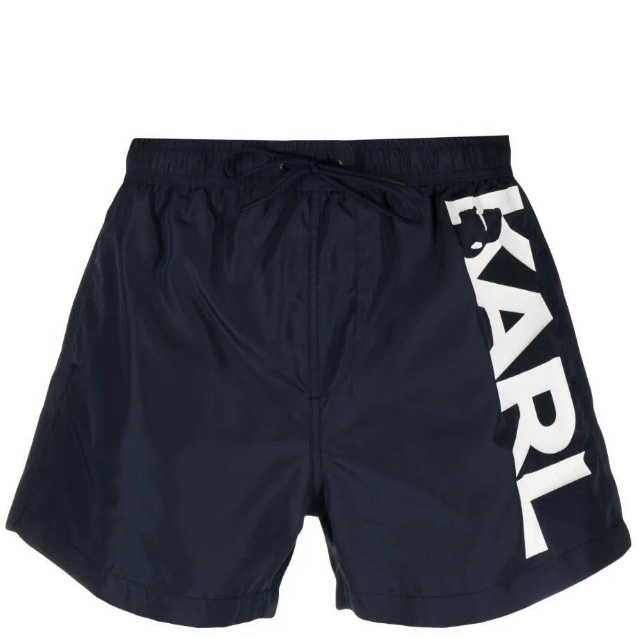 Apatinė kostiumėlio dalis vyrams, Juoda, Karl logo short boardshorts