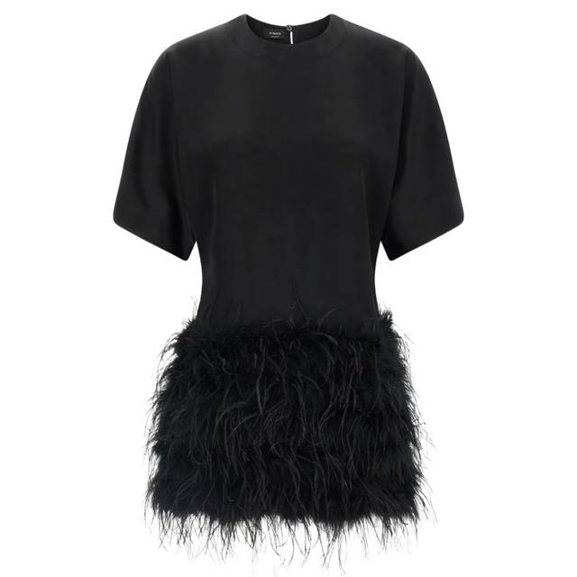 Mini suknelė moterims, Juoda, Sapientino abito satin e piume