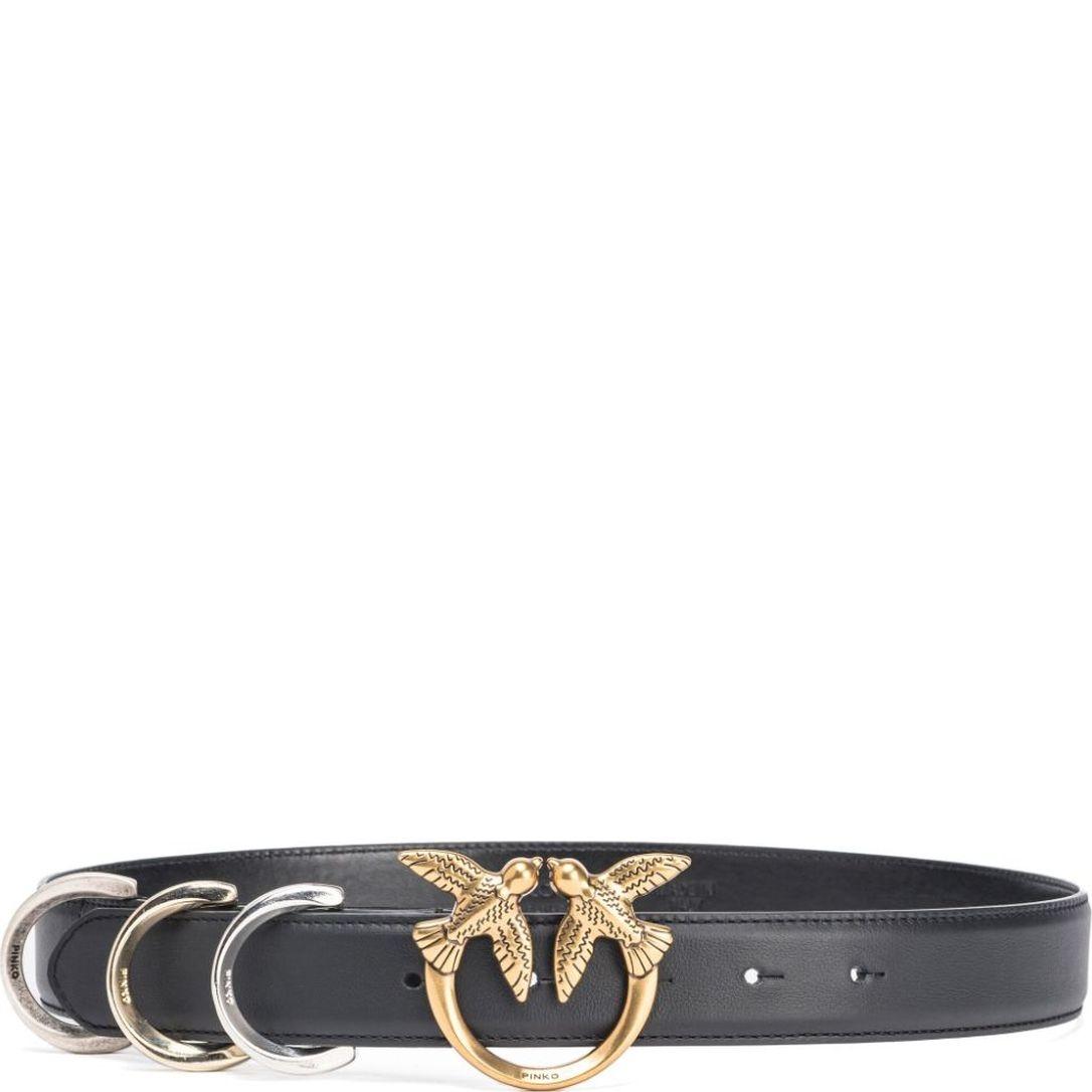 Diržas moterims, Juoda, Love birds-buckle leather belt