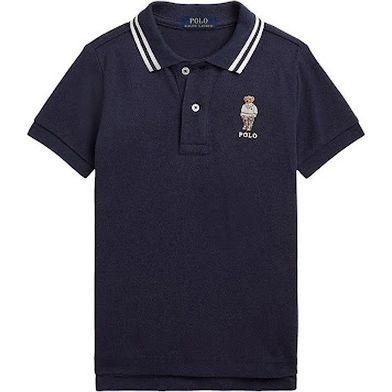 Polo marškiniai trumpos rank. berniukams, Mėlyna, Short sleeve bear polo (2-7)