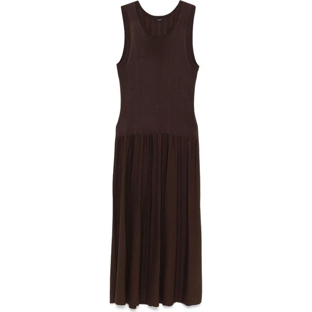 Midi suknelė moterims, Ruda, Ribbed midi dress