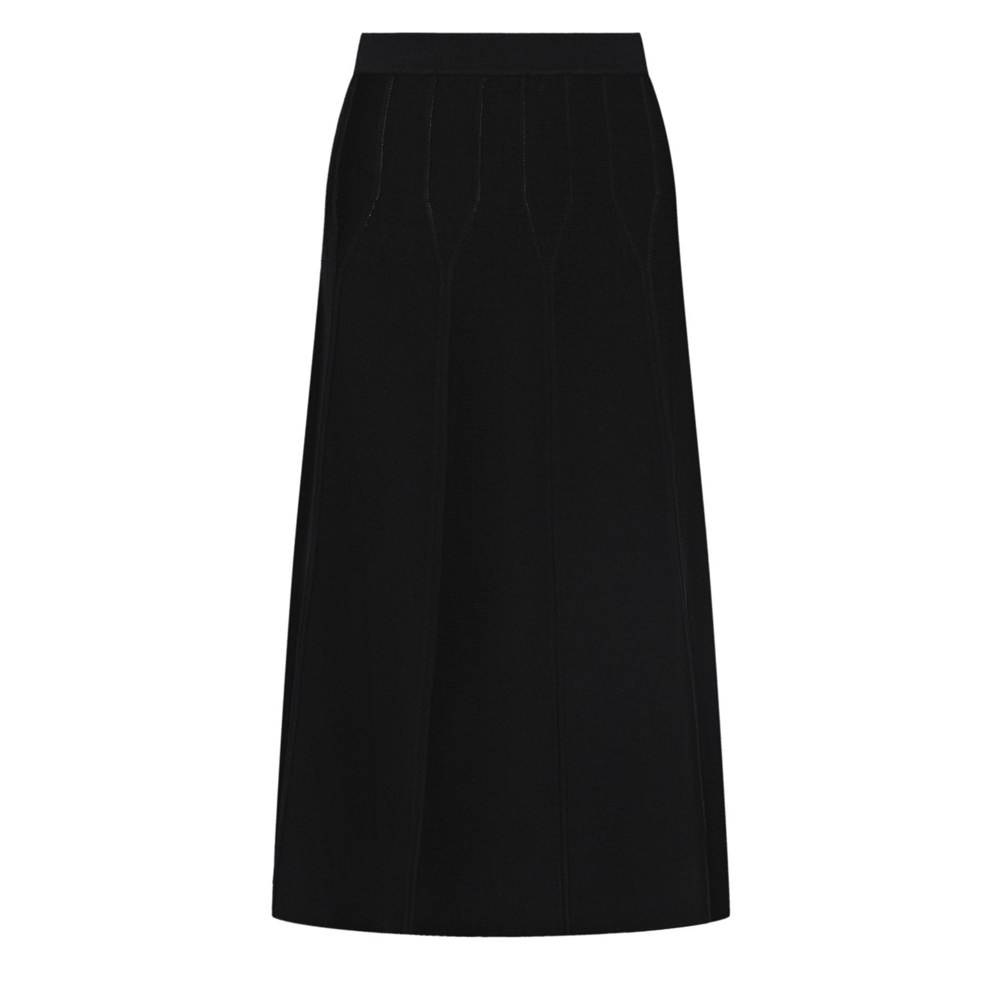 Midi sijonas moterims, Juoda, Knitted skirt