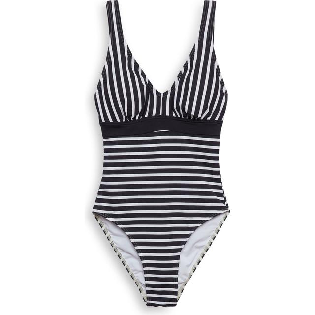 Maudymosi kostiumėlis moterims, Juoda, Striped swimsuit