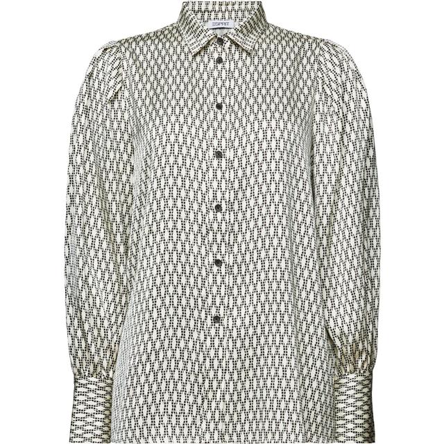 Palaidinės moterims, Juoda, Printed Satin Shirt Blouse