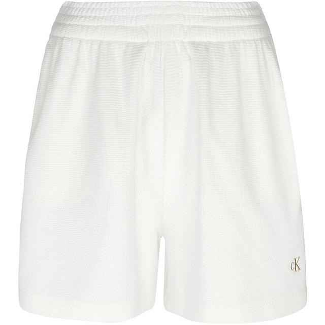 Šortai moterims, Balta, Waffle loose shorts