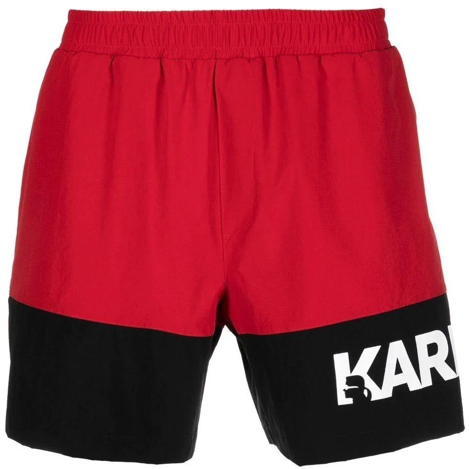 Apatinė kostiumėlio dalis vyrams, Raudona, Colour block med boardshorts