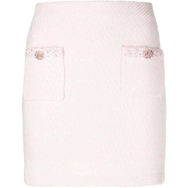 Mini sijonas moterims, Rožinė, Pink knit mini skirt