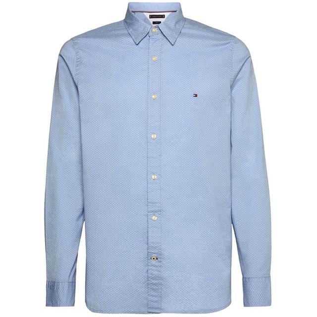 Marškiniai ilgomis rankovėmis vyrams, Mėlyna, Natural soft mini print shirt