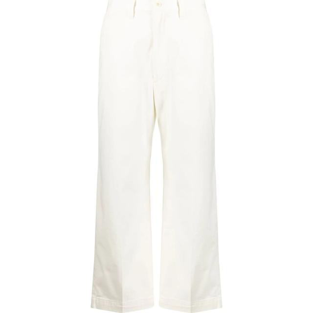 Bridžai moterims, Balta, Cropped flat front pants