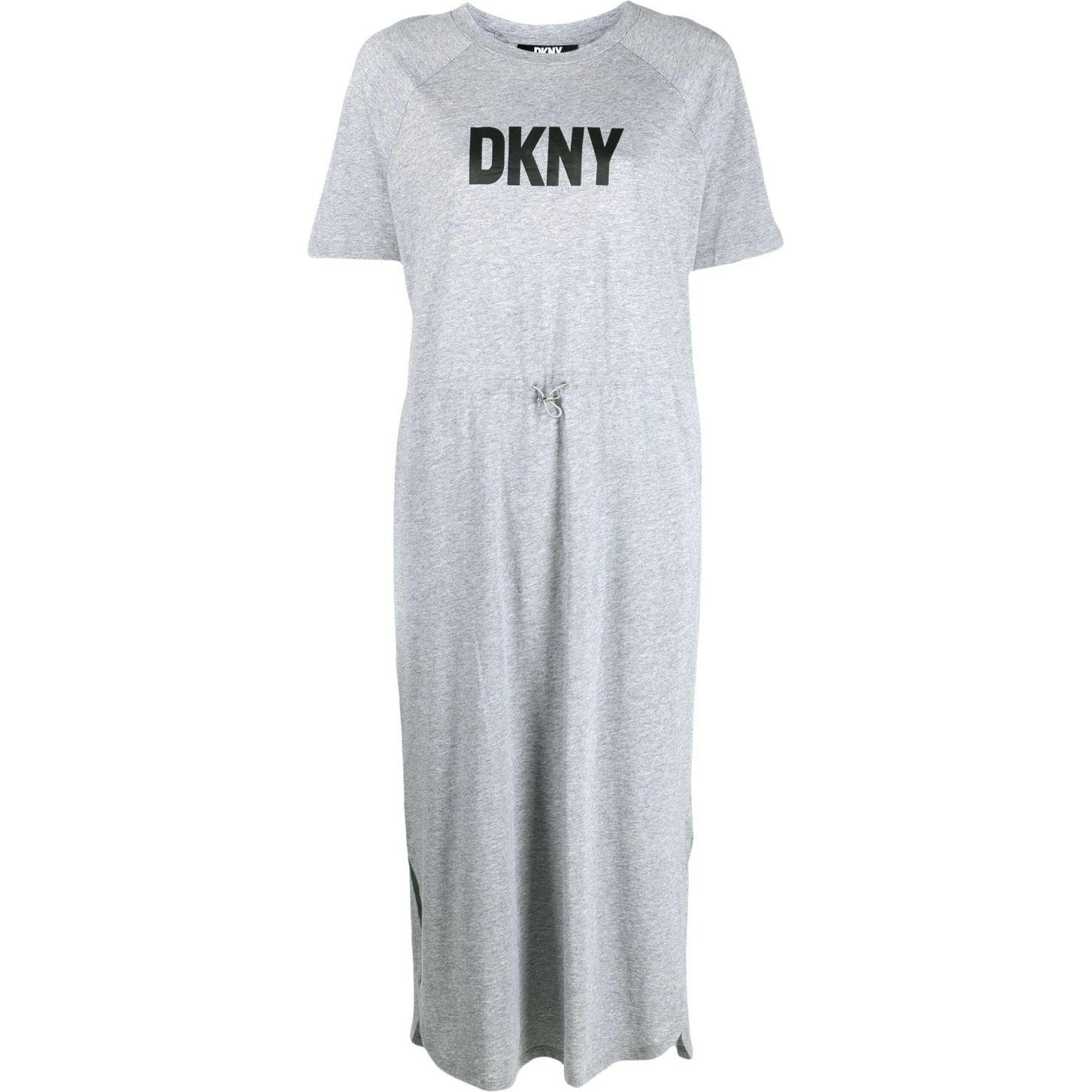 Midi suknelė moterims, Pilka, Logo drawstring dress