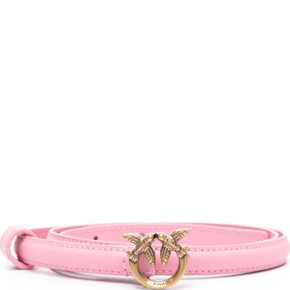 Diržas moterims, Rožinė, Love birds-buckle leather belt