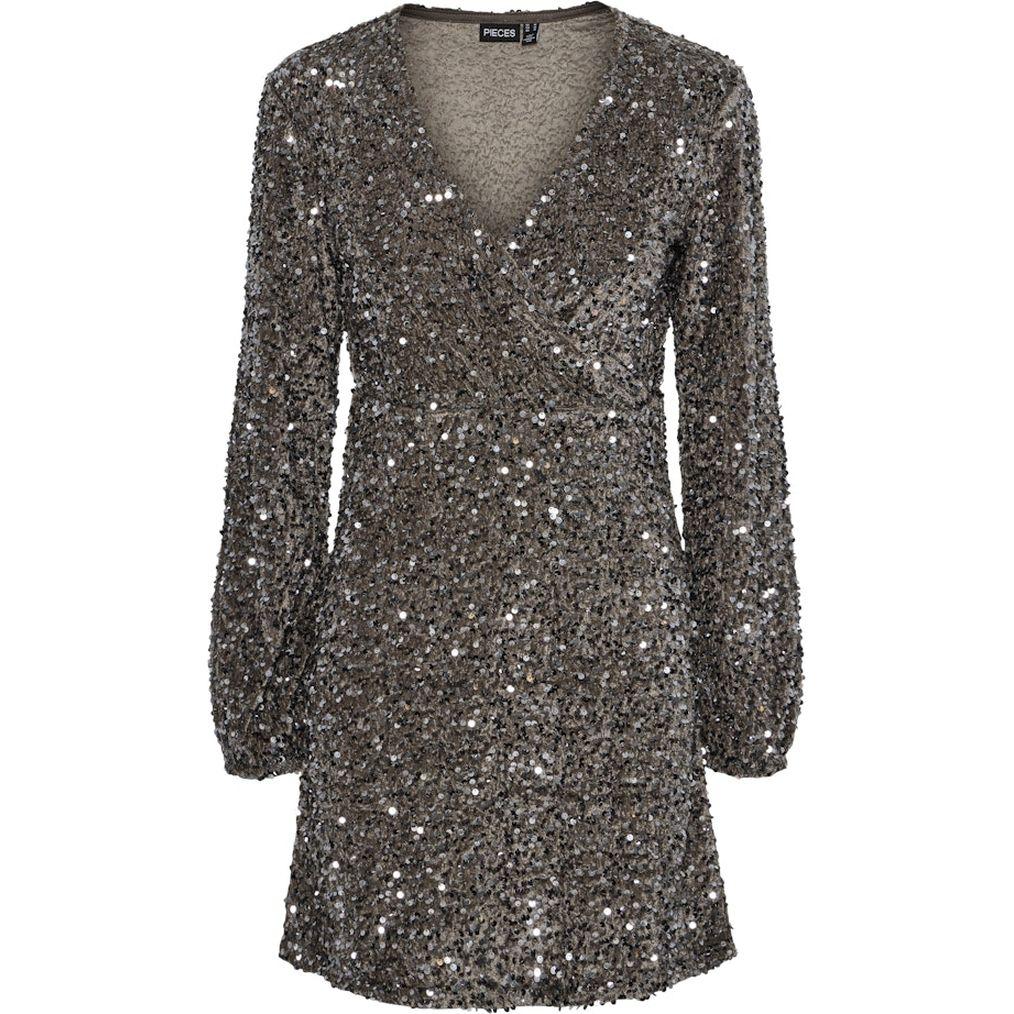 Mini suknelė moterims, Ruda, Kam wrap dress