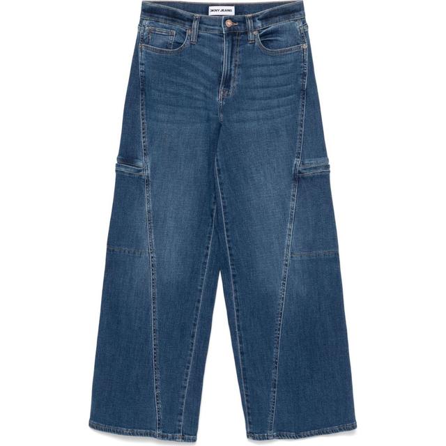 Platūs džinsai moterims, Žalia, Hi rise wd leg cargo jeans