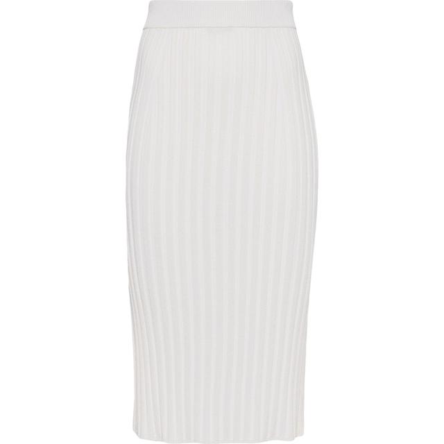 Midi sijonas moterims, Balta, Skirt satiny rib