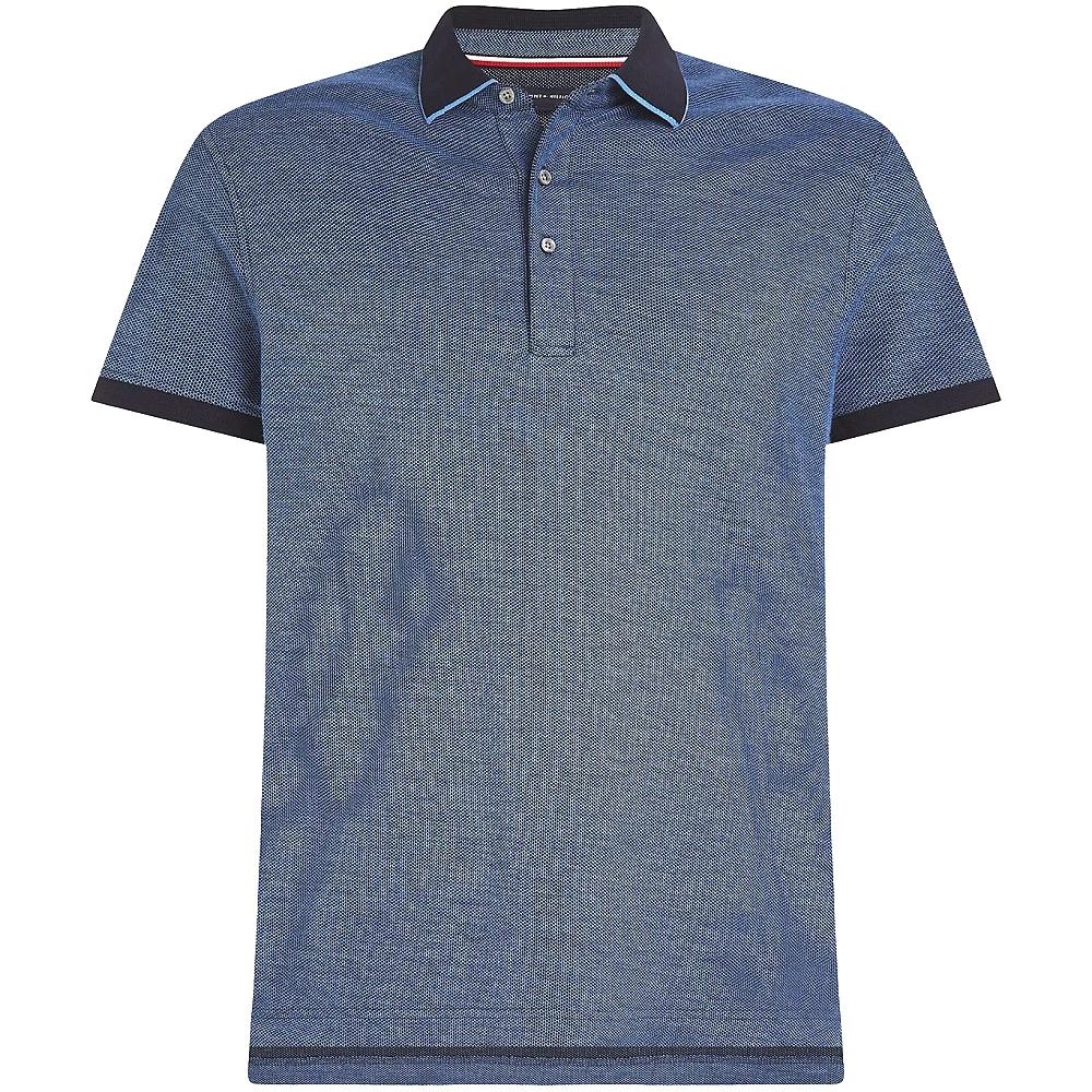 Polo marškiniai trumpos rank. vyrams, Mėlyna, Honeycomb slim polo