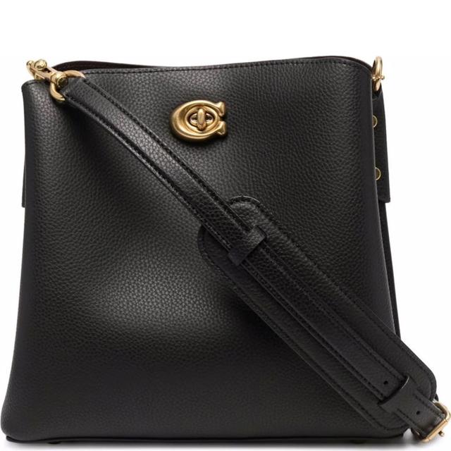 Rankinė moterims, Juoda, Leather willow bucket