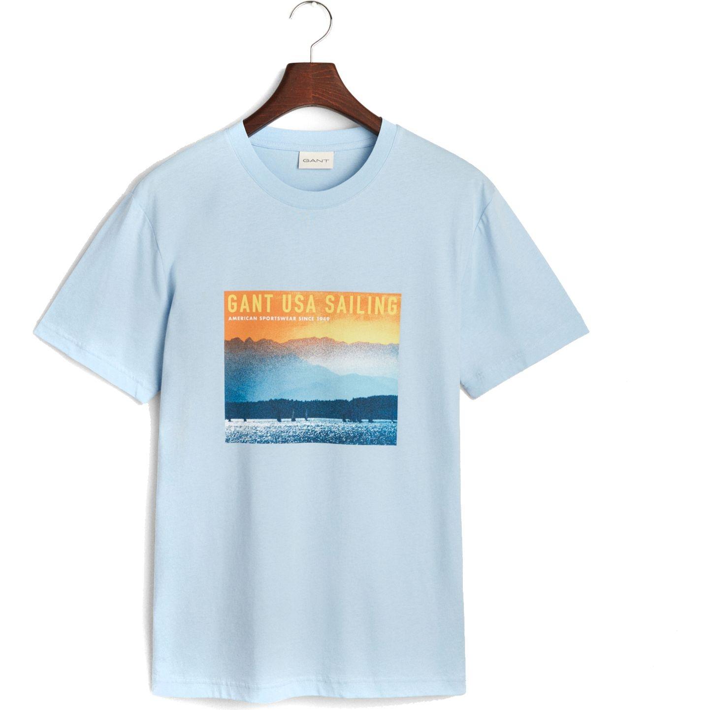 Marškinėliai trump. rankovėmis vyrams, Mėlyna, Placed graphic t-shirt