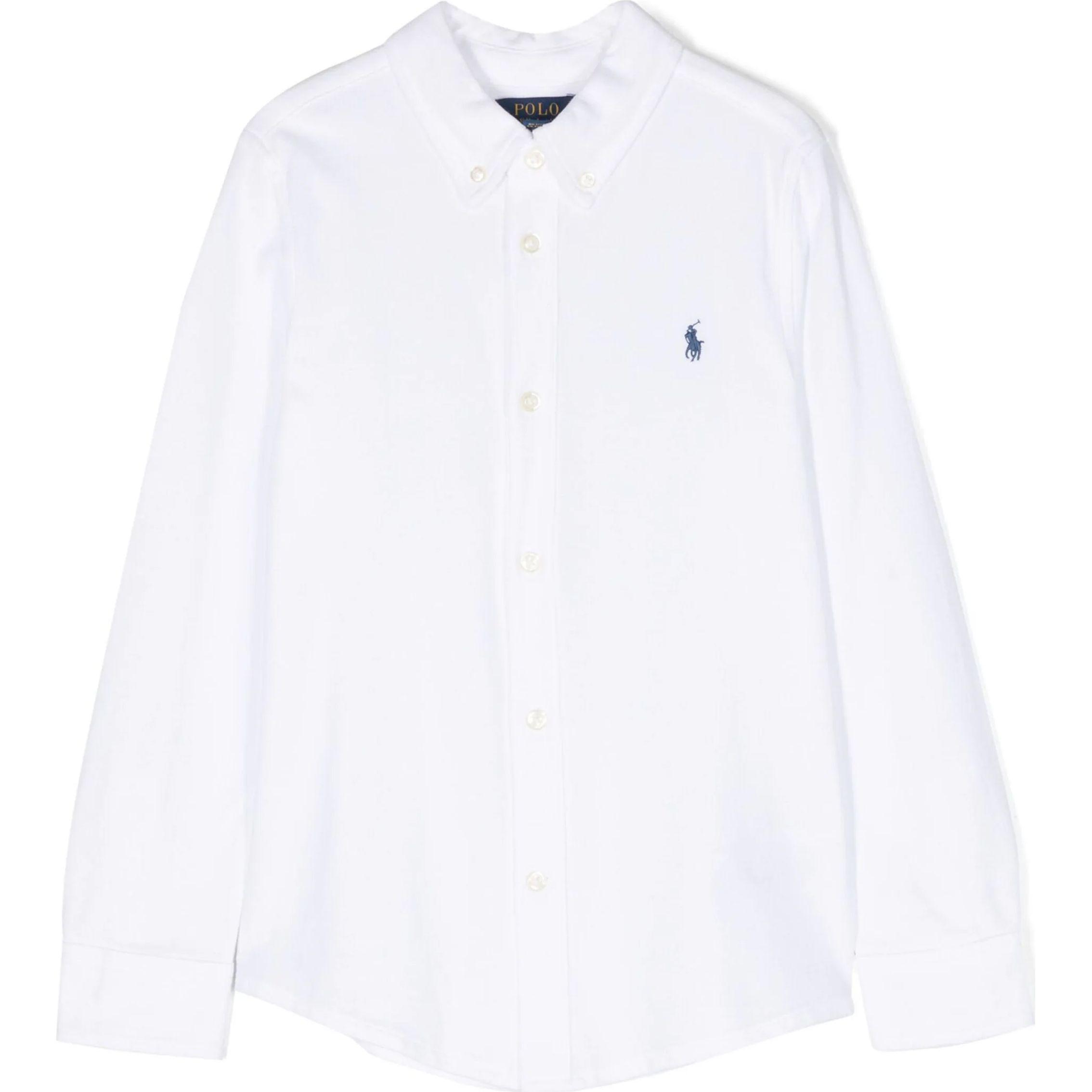 Marškiniai ilgomis rankovėmis berniukams, Balta, Long sleeve sport shirt