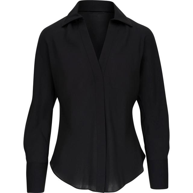 Marškiniai ilgomis rankovėmis moterims, Juoda, Bias dolman slv shirt