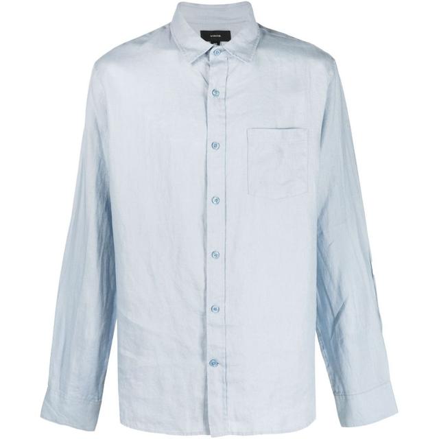 Marškiniai ilgomis rankovėmis vyrams, Mėlyna, Linen long sleeve shirt