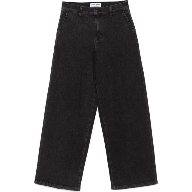 Platūs džinsai moterims, Juoda, High rise wide leg jeans