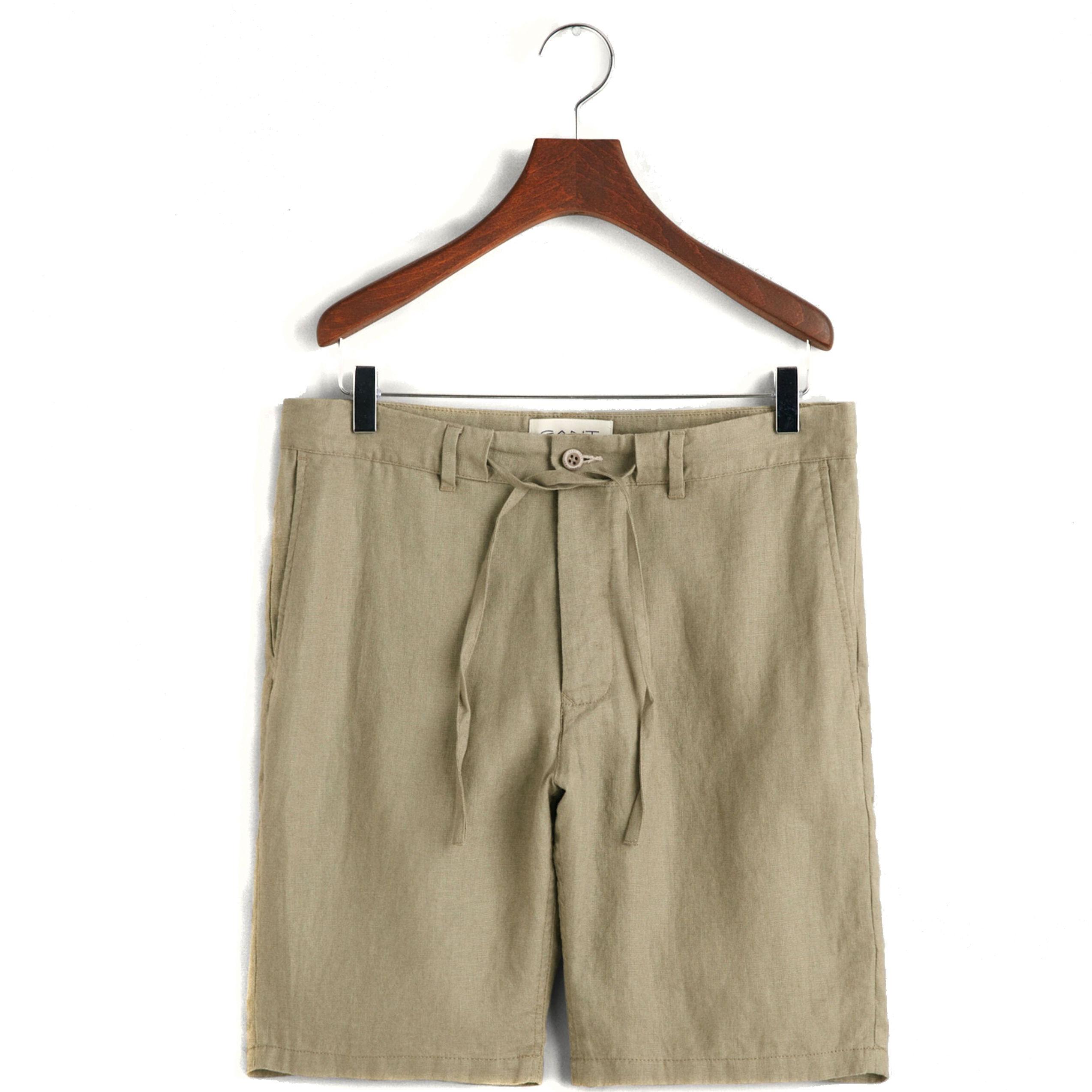 Šortai vyrams, Ruda, RELAXED LINEN DS SHORTS