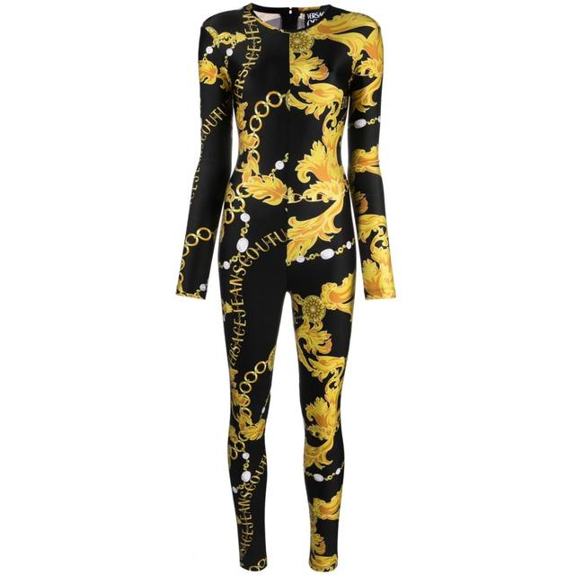 Kostiumas moterims, Juoda, Chain couture jumpsuit