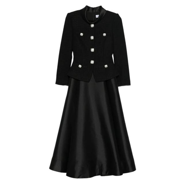 Midi suknelė moterims, Juoda, Boucle taffeta midi dress