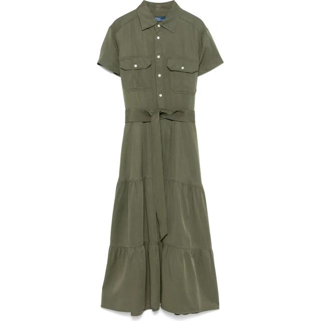 Midi suknelė moterims, Žalia, Long sleeve-day dress