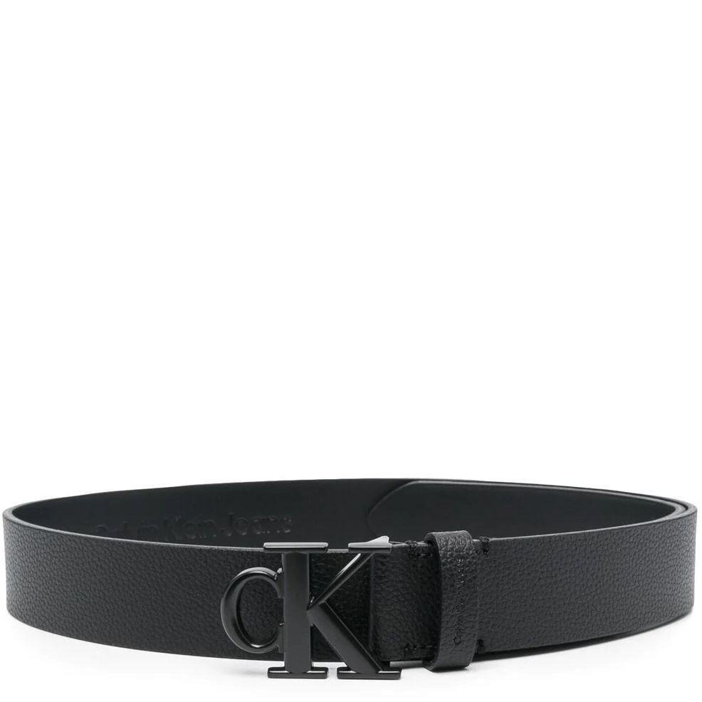 Diržas vyrams, Juoda, ROUND MONO PLAQUE BELT 35MM