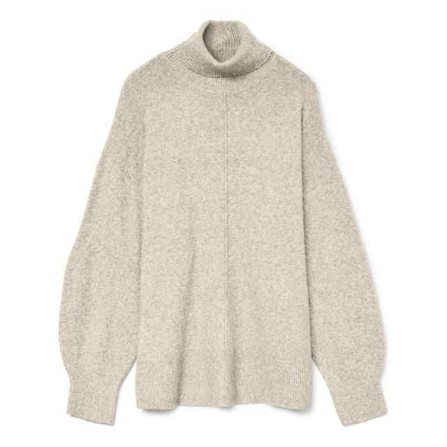 Megztinis su kaklu moterims, Smėlio, Doffy pullover