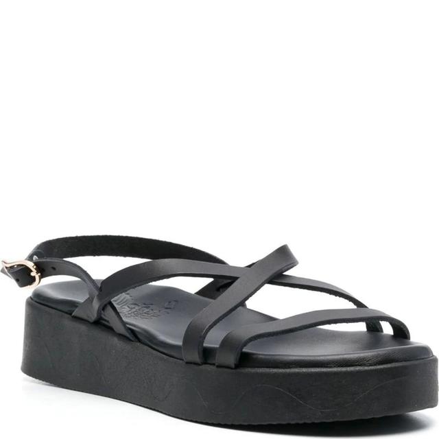 Basutės moterims, Juoda, Silia vachetta sandals