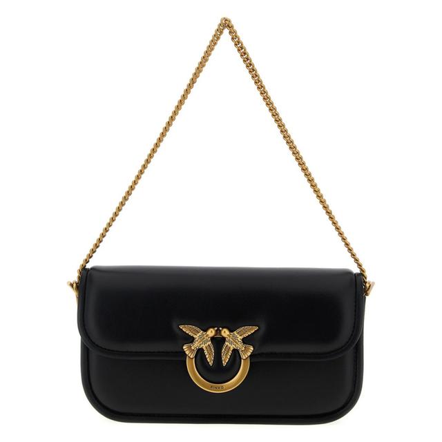 Rankinė per petį moterims, Juoda, Love box baguette nappa + vite