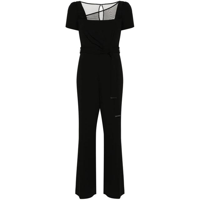 Kostiumas moterims, Juoda, Asymmetrical v-neck jumpsuit