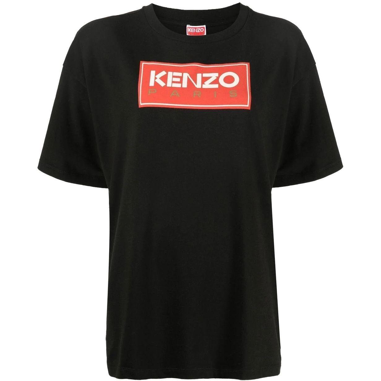 Marškinėliai trump. rankovėmis moterims, Juoda, Kenzo paris oversize t-shirt